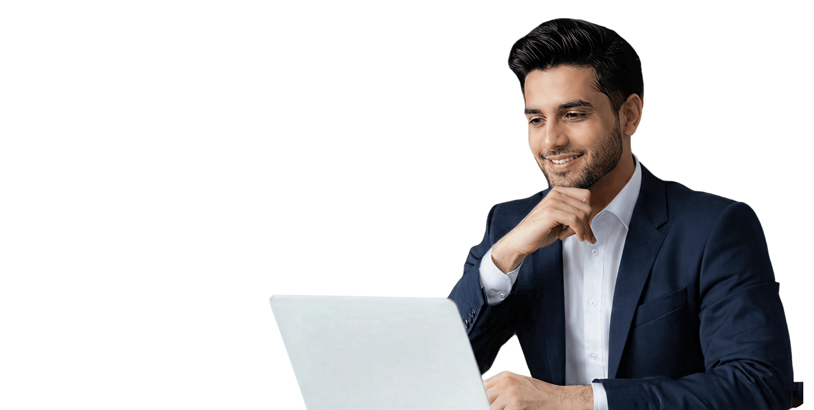 Professional data analyst with laptop